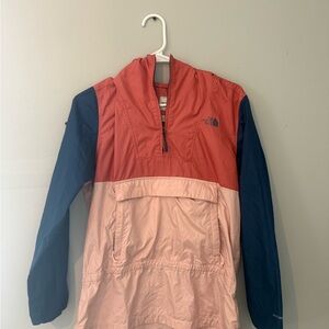The North Face Women’s Colorblock Pullover Rain Anorak - Coral, Pink & Navy
